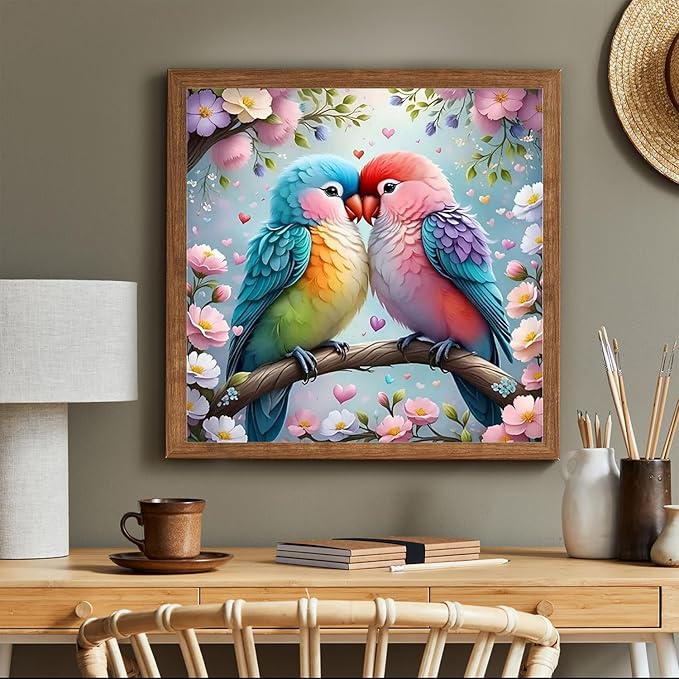 ARPADAMO Square Diamond Art Kits for Adults-Animal Square Drill Diamond Painting,Square Diamond Art,DIY Bird Gem Art Kits for Adults and Crafts for Gifts and Home Wall Decor 12x12inch