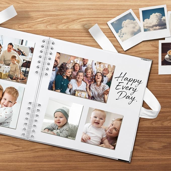 Scrapbook Album 10x10 Inch - Hardcover Kraft Paper Photo Album with 40 Pages, Memory Book for Wedding, Anniversary, Family, Christmas, Baby Shower, Ideal for Preserving Precious Moments