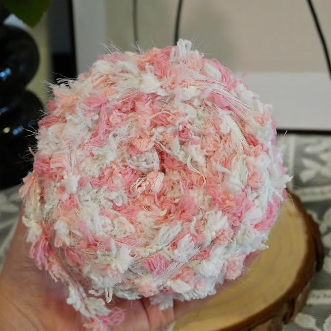 Hand Spun Art Yarn 4 Pack of 50g/Skein with Hand Blended Colorful Handmade for Jewelry Making, Junk Magazines Knitting Crafts Textile Decorative Tassels Card Making