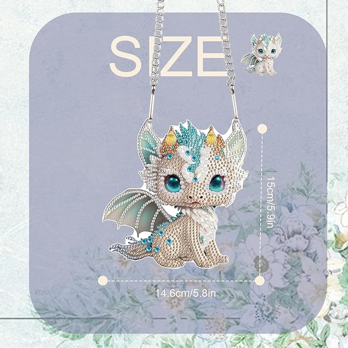 TDFERAN Diamond Painting Pendant Dinosaur DIY Gem Art Hanging Handmade Art Decoration Kit Garden Window Pendant Diamond Painting Wall Hanging Home Decor Hobbies for Womenpainting