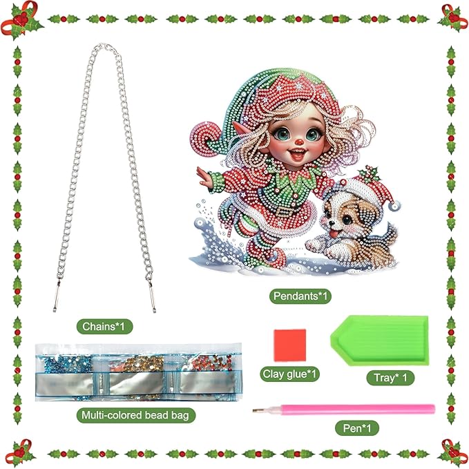 AiYuanzsh Diamond Painting Pendant Kit for Adults, 5D Special Shape Crystal Rhinestones Diamond Art Hanging Sign, Merry Christmas DIY Craft Door Window Wall Pendant Decoration Gift 24.2×23.8cm