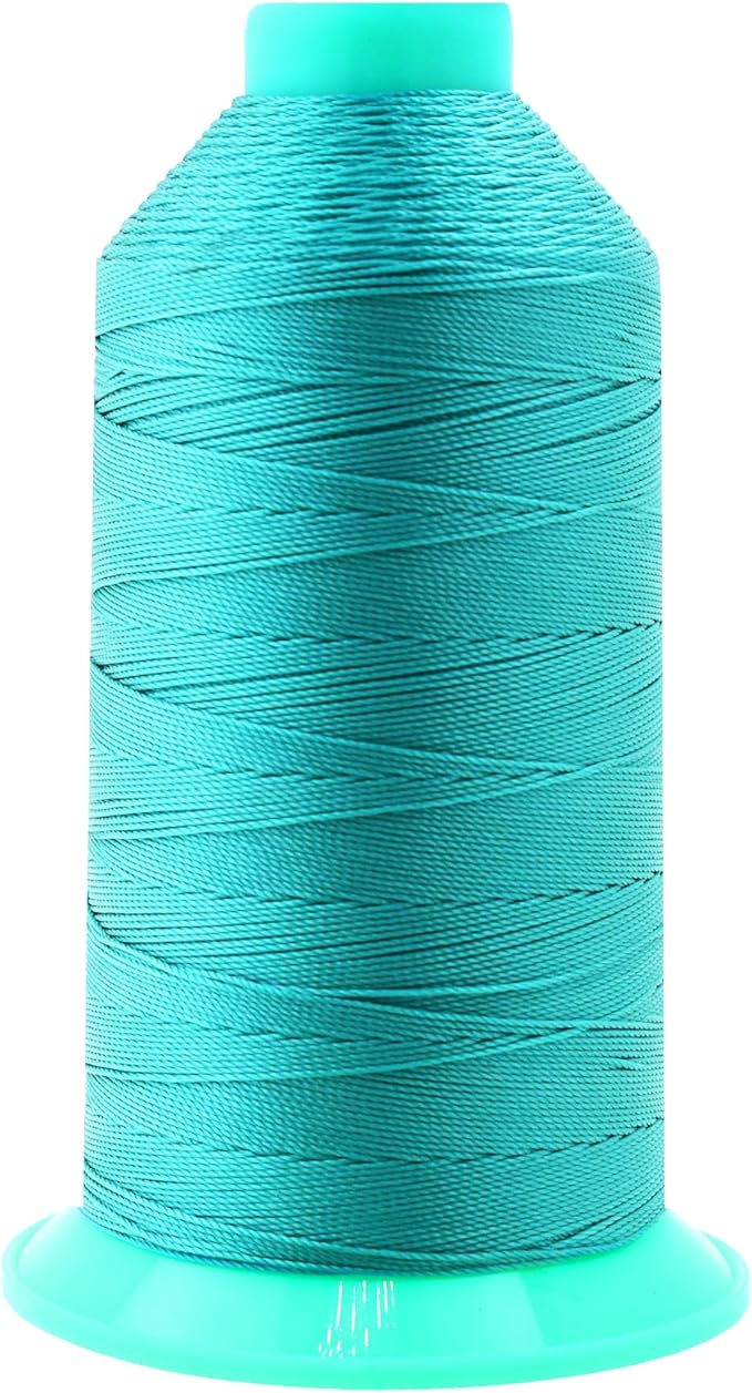 Mandala Crafts Size 207 630D T210 Bonded Nylon Thread - Turquoise 800 YDs Tex 210 Heavy Duty Sewing Threads for Leather, Jeans, Weaving, Outdoor Marine Upholstery