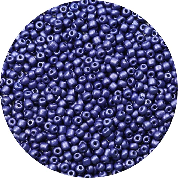 Bala&Fillic Navy Blue Color 4mm Seed Beads About 1200pcs/100Grams in Bag, 6/0 Glass Craft Beads for Making Bracelet and Necklace (Navy Blue)