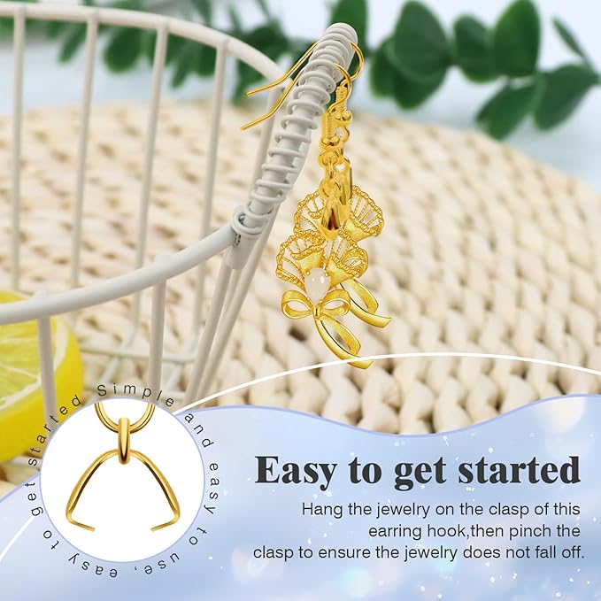 earring hooks 50 pcs/25 pairs, stainless steel golden ear wires fish hooks, hypo-allergenic jewelry findings parts for diy jewelry making