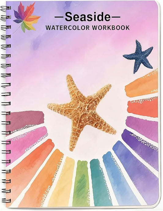Watercolor Workbooks, Beginner Watercolor Painting Kit – Perfect for Gifting to Spark Creativity & Joy for Adults (Seaside-Without Palette)