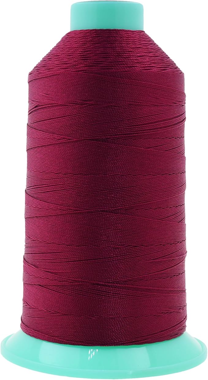 Mandala Crafts Size 138 420D T135 Bonded Nylon Thread - Wine 1250 YDs Tex 135 Heavy Duty Sewing Threads for Leather, Jeans, Weaving, Outdoor Marine Upholstery