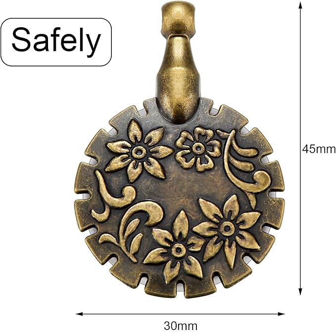 Mudder 2 Pieces Yarn Cutter Pendants Antique Gold Silver Metal Thread Cutter Pendant Round Shape for DIY Sewing Tools(Antique Gold)