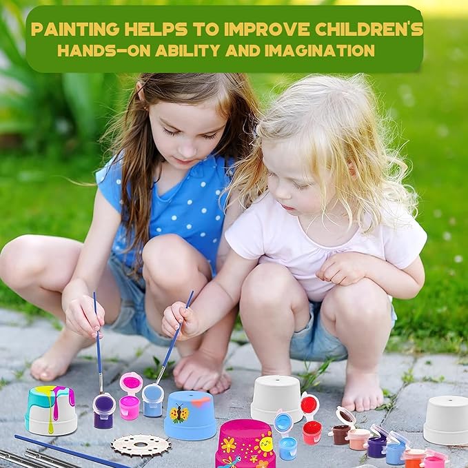 DUA MAIGA 420Pcs Washable Acrylic Paint for Kids Arts and Crafts, 30 Gouache Watercolor Paint Sets of 12 Colors for Party Classroom Painting Supplies, 30 Flat and 30 Pointed Brushes