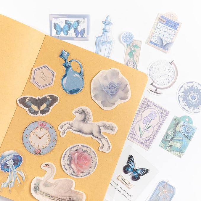 Alideco 100pcs Vintage Scrapbook Supplies Pack for Art Journaling Bullet Junk Journal Planners DIY Paper Stickers Craft Kits Notebook Collage Album Aesthetic Cottageco (bingdaolanbo)