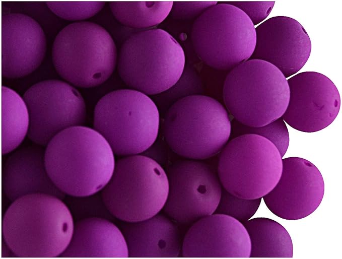SCARA 100 pcs Czech Glass Round Beads 0.31 inches (8mm), NEON (UV Active) Glass Beads for Jewelry and Bracelets Making, Beads for Bracelets, Bead kit MEGA Mix