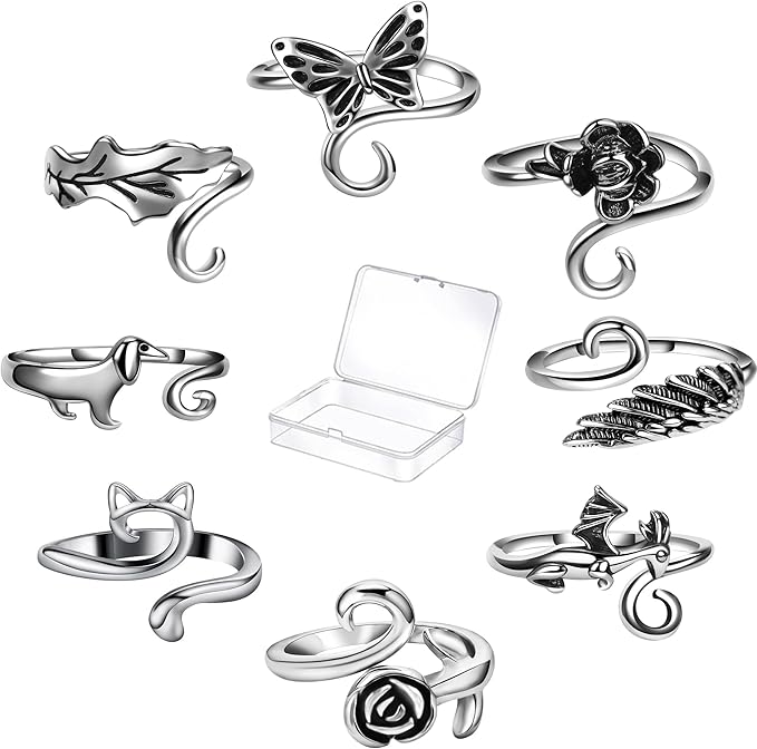 8 Pieces Crochet Tension Rings for Crocheting Yarn Guide Ring for Finger Yarn Crochet Ring Knitting Accessories