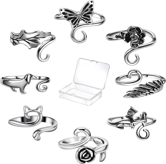 8 Pieces Crochet Tension Rings for Crocheting Yarn Guide Ring for Finger Yarn Crochet Ring Knitting Accessories
