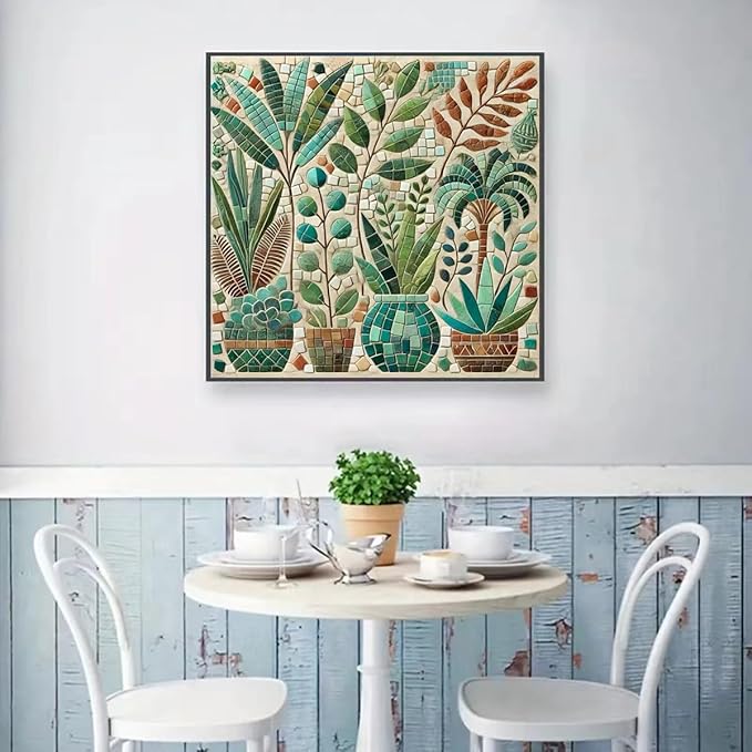GEMFAMILY Diamond Painting Kits for Adults Beginner,5D Diamond Art Kits for Potted Plants,DIY Full Round Drill Diamond Dots Paintings Gem Art and Crafts Home Decor 13.8 x 13.8 Inch