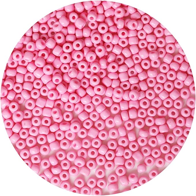 Bala&Fillic Pink Color 4mm Seed Beads About 1200pcs/100Grams in Bag, 6/0 Glass Craft Beads for Making Bracelet and Necklace (Pink)