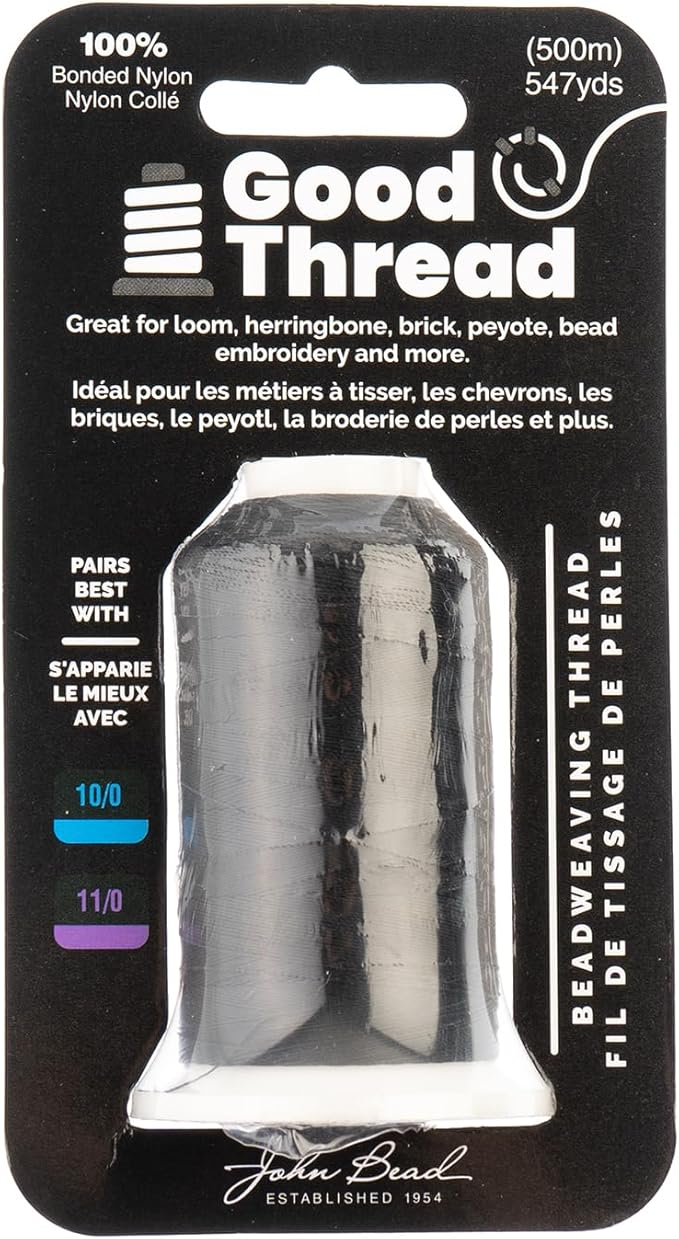 John Bead Good Thread 500m Spool Black Bonded