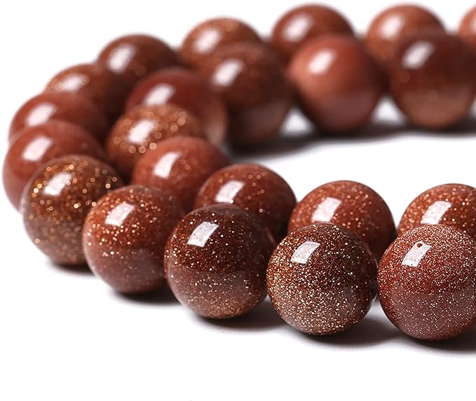 32pcs 12mm Natural Gold Sandstone Beads Gemstone Round Loose Beads for Jewelry Making DIY Bracelet Necklace 15“