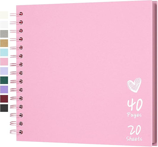 Scrapbook 8x8 Inch DIY Scrapbook Album Hardcover Kraft Paper Scrap Book Photo Albums 40 Pages Perfect for 4x6 / 5x7 Photos Memory Book for Family, Wedding