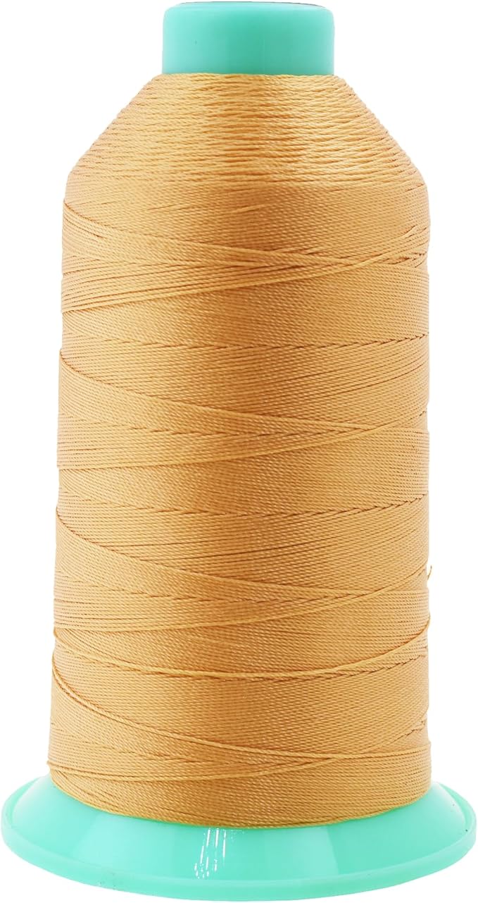 Mandala Crafts Size 138 420D T135 Bonded Nylon Thread - Blonde 1250 YDs Tex 135 Heavy Duty Sewing Threads for Leather, Jeans, Weaving, Outdoor Marine Upholstery