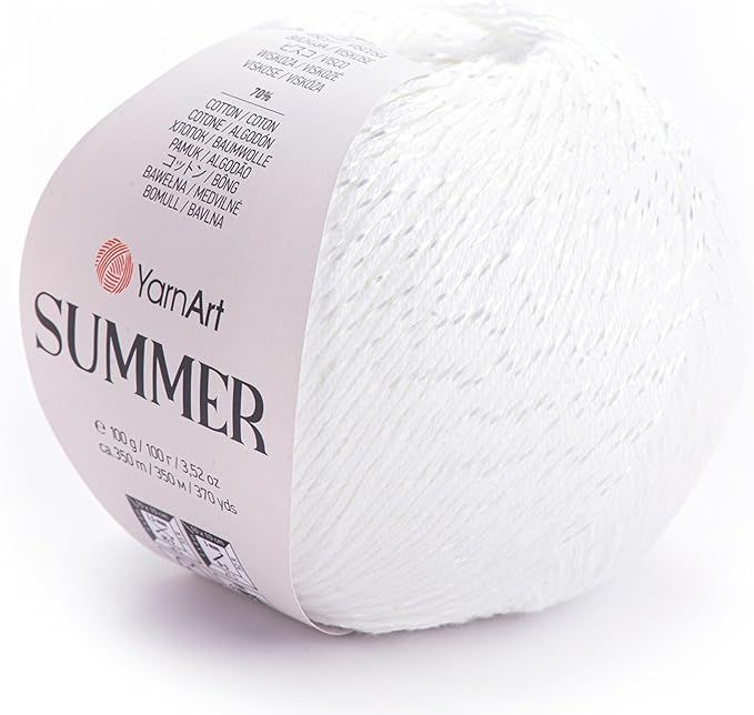 YarnArt Summer – Glittery & Sparkly Knitting Yarn for Crochet, Shawls & Accessories – Lightweight Summer Yarn (03)