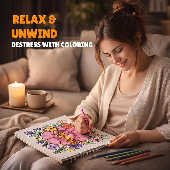 Adult Coloring Book for Mindfulness & Anxiety Relief: Coloring Books for Adults Relaxation with Motivational Quotes, Stress Relieving Nature Designs