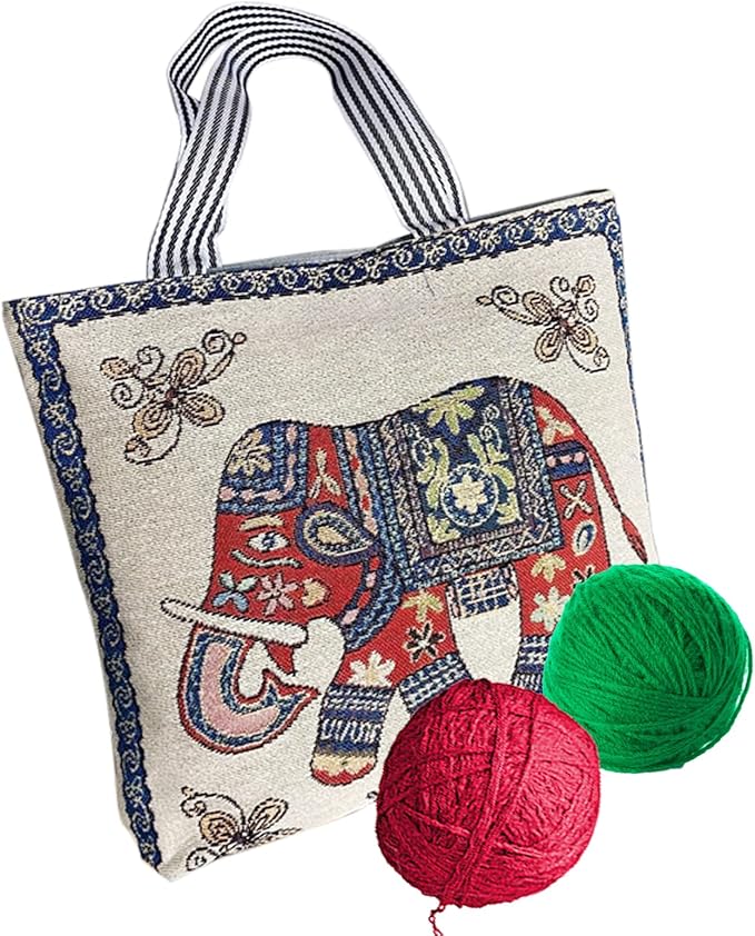 Crochet Bag Organizer for Yarn, Large Knitting Bag Portable Yarn Storage Bag for Knitting Needles Crochet Hooks (B)