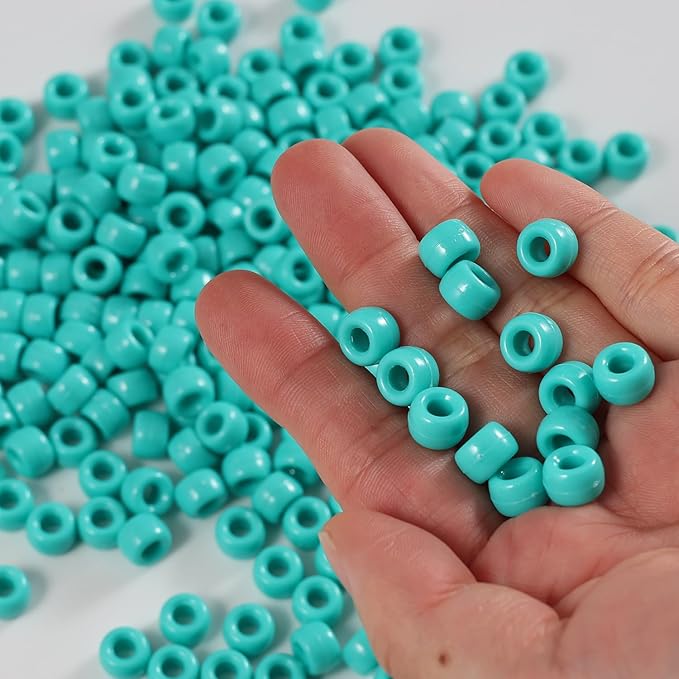 Gxueshan 1000 Pcs Acrylic Pony Beads 6x9mm Bulk for Bracelet Necklace Jewelry Making Earring Hair Braiding Kandi Beads