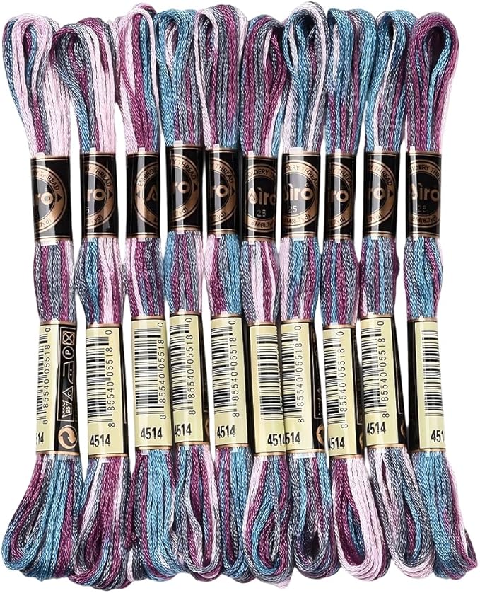 10 Skeins 87.5 Yards 6 Strands Gradient Cross Stitch Thread Variegated Embroidery Floss Friendship Bracelet String Yarn Bracelets Threads Bulk for Hand Sewing Knitting Crafts Stitching DIY