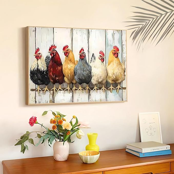 mrpwnle Diamond Art Kits for Adults, Chicken Diamond Painting Kits for Adults Beginners, 5D Diamonds Art Painting Kit, DIY Full Round Drill Gem Art Kit, Gift Home Wall Decor 15.7 X 11.8 Inch