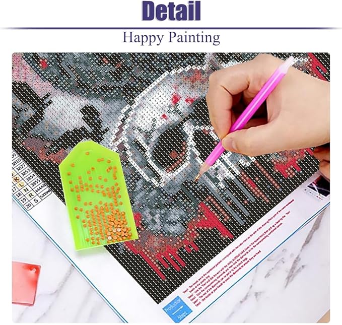 Mrnsiet Halloween Diamond Painting Kits for Adults, 5D Crow Diamond Painting for Beginner, DIY Full Drill Skull Diamond Art Kits for Home Wall Decor 12 x 16 Inch