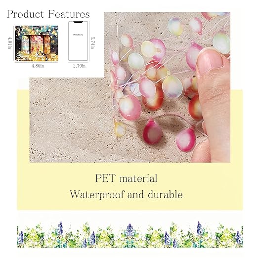 6 Rolls of PET Tape Stickers for Journaling Supplies,Light Themed Junk Journal Stickers for Scrapbooking,Journaling Supplies,Planer,Letters,Water Bottles (Life)