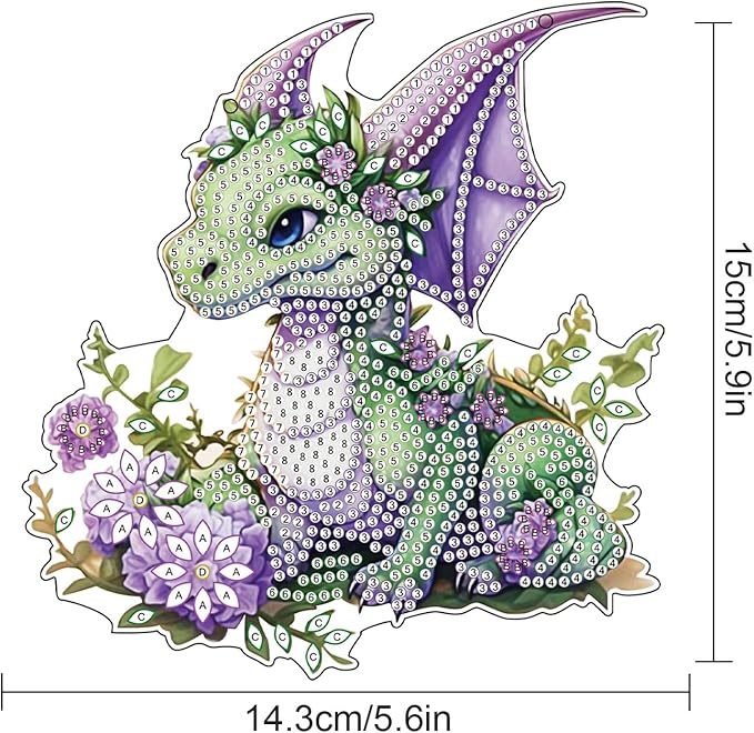 AiYuanzsh Green Dragon Diamond Painting Hanging Pendant Kit Animal Special Shaped Diamond Dots Art Acrylic Ornaments Diamond Painting Pendant for Adults Home Wall Window Decor Gift