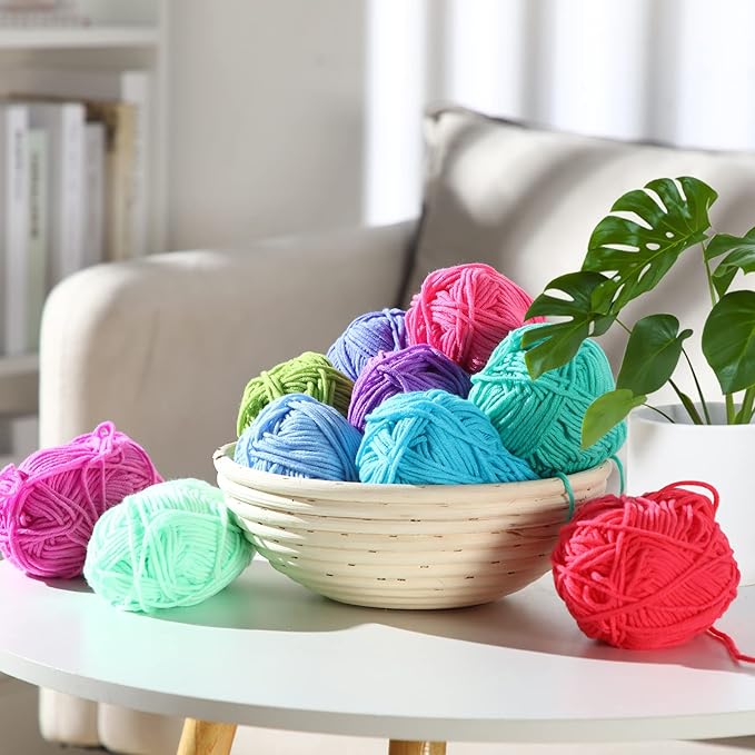 Kenning 50 Rolls Acrylic Yarn Skeins Bulk Assorted Soft 4390 Multicolor Crochet Yarn Mini Winter Gifts for Knitting Crocheting Adults Craft Project, 50 Colors