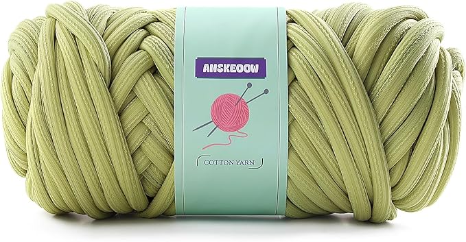 Avocado Green Chunky Yarn for Hand Knitting & Crocheting - Thick Bulky Yarn for Making Blankets, Bags, Baskets, Pillows & Pet Nests - 0.55lb/250g