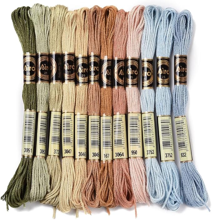 12 Skeins Embroidery Floss Thread Variegated Cross Stitch Floss 6 Ply Gradient Color Friendship Bracelet String Threads Bulk for Jewelry Making Sewing Bracelets Knitting Stitching Craft DIY