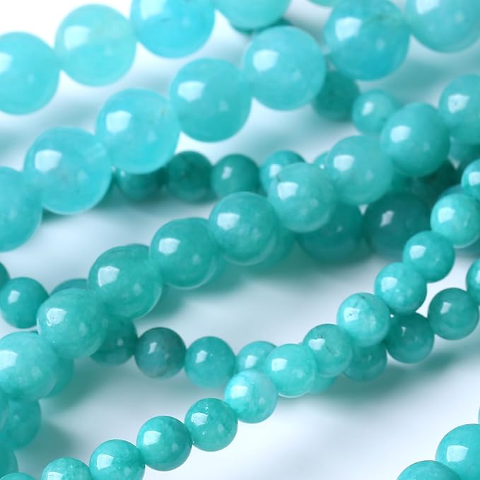 Blue Jade Stone Beads for Jewelry Making DIY Bracelet Necklace Gemstone Round 1 Strand 15.5inch 45PCS 8MM