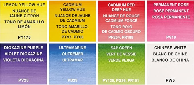 Winsor & Newton Cotman Watercolor Paint Set, 8 Half Pan, Sky Colors w/ Brush