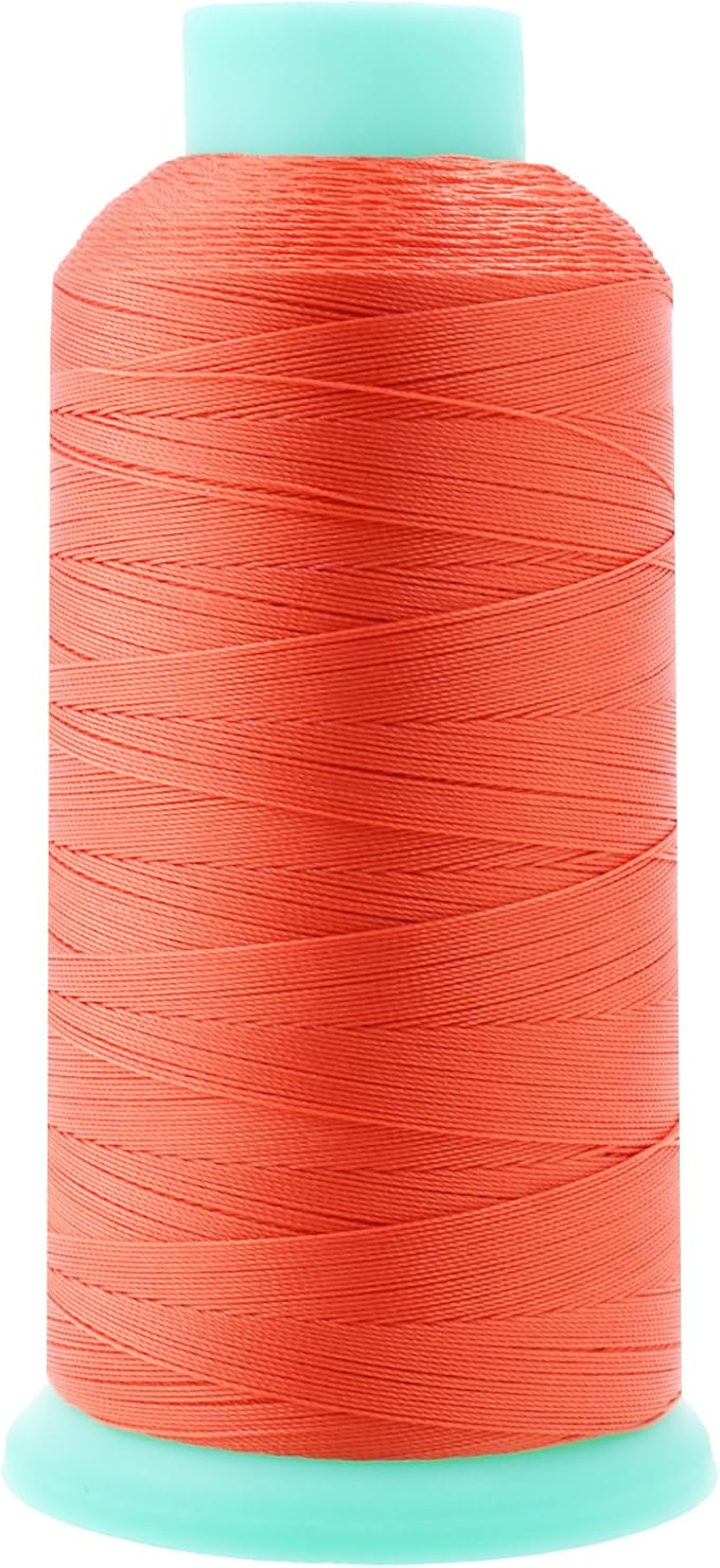 Mandala Crafts Size 92 280D T90 Bonded Nylon Thread - Coral 1100 YDs Tex 90 Heavy Duty Sewing Threads for Leather, Jeans, Weaving, Outdoor Marine Upholstery