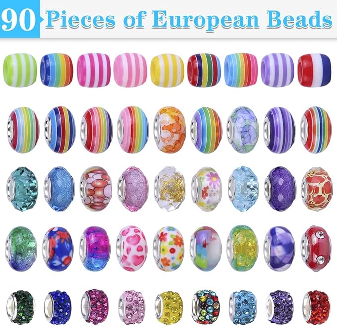 aipridy 150 pieces charm bracelet making kit,unicorn mermaid crafts gifts set can inspires imagination and creativity,jewelry making kit perfect gifts for girls 5-12 years old (150 pieces)