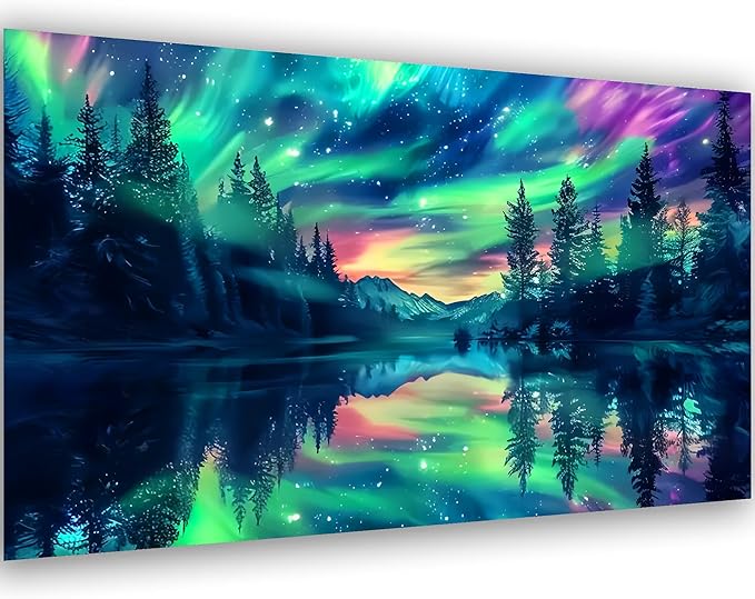 Meothan 5D Diamond Art Kits for Adults Extra Large Diamond Painting Kits for Adults Beginners, DIY Large Size Diamond Gem Art Dots Painting Kits for Home Walls Decor Gifts 27.6x16in (Northern Lights)