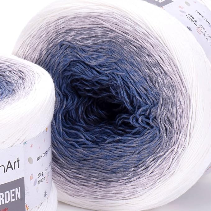 Yarn Art Flowers Rosegarden 100% Cotton 250gr 8.80 oz 1094yds Multicolor Cotton Yarn Rainbow Crochet Yarn Spring Summer (306)