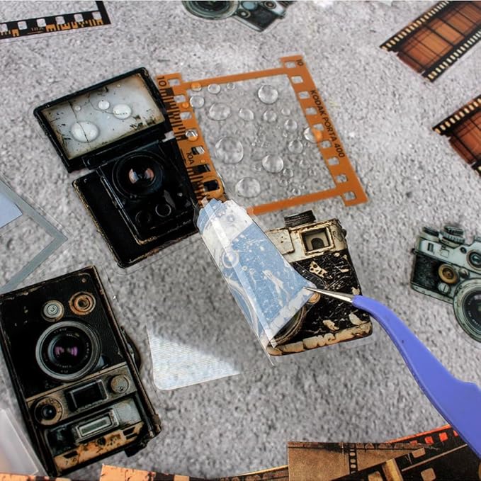 Diuhofart Vintage Scrapbooking Kit, 90 Sheets Time Cinema Theme, Scrapbook Stickers and Decorative Papers Collage Materials, Ephemera for Junk Journal Supplies, Journaling, Crafts Arts, Scrap Booking