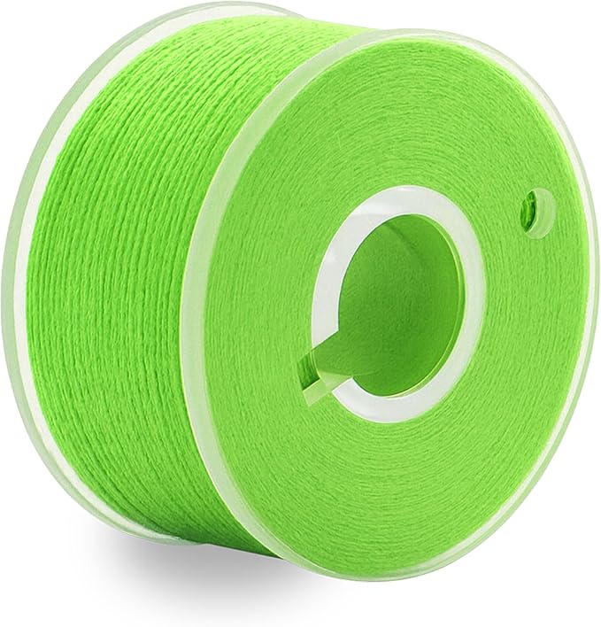 Mandala Crafts 144 Lime Green SA156 Prewound Bobbins for Singer Sewing Machine -15J SA156 Prefilled Bobbin Thread for Brother Sewing Machine and Embroidery