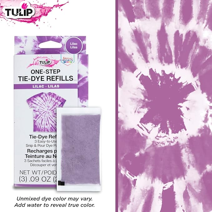 Tulip One-Step Tie-Dye Kit , 3 Fabric Dye Refill Packs, Packs, Lilac