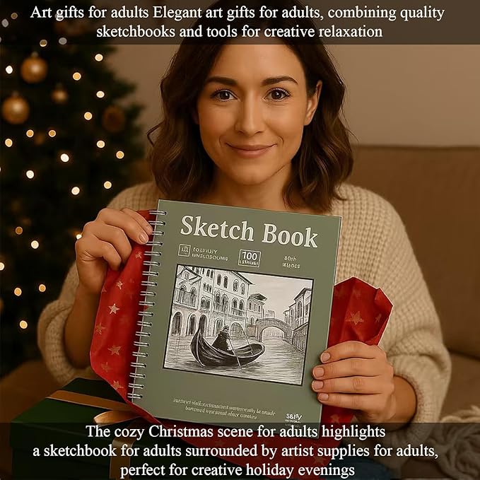 sufly small sketch book 5.5"x8.5", 2-pack mini sketchbook, spiral bound sketchbook hardcover with 200 sheets of 68lb/100gsm mini drawing pad paper, small sketch pads for drawing for adults & kids.