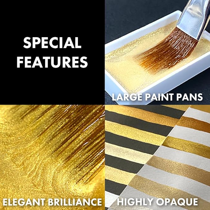 Kuretake GANSAI TAMBI STARRY COLORS, 6 colors set, Watercolor paint for Professional, for artists and crafters,Illustrations, Drawing, Lettering, Made in Japan