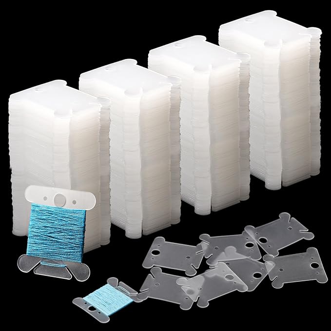 400 PCS Embroidery Floss Bobbins Embroidery Thread Organizer Plastic Floss Bobbins Embroidery Thread Cards for Cross Stitch