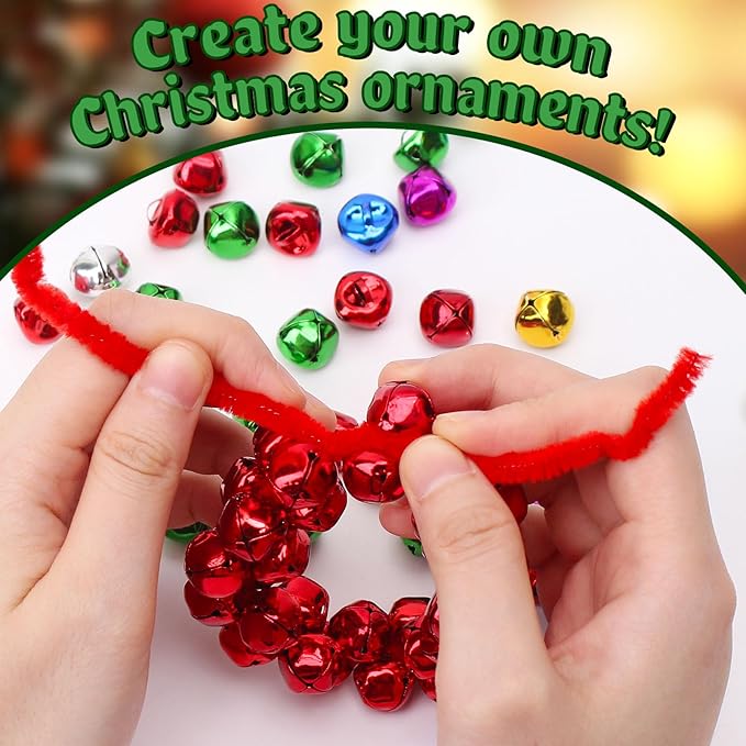 AWHETIE Christmas Crafts for Adults Kids,6 Sets Christmas Beaded Ornament Kit to Make,Jingle Bell Wreath Ornament,DIY Xmax Tree Kits Holiday Tree Decorations Party Supplies