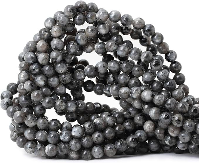cheavian 60pcs 6mm natural black labradorite gemstone round loose beads crystal energy stone for diy jewelry making 1 strand 15"
