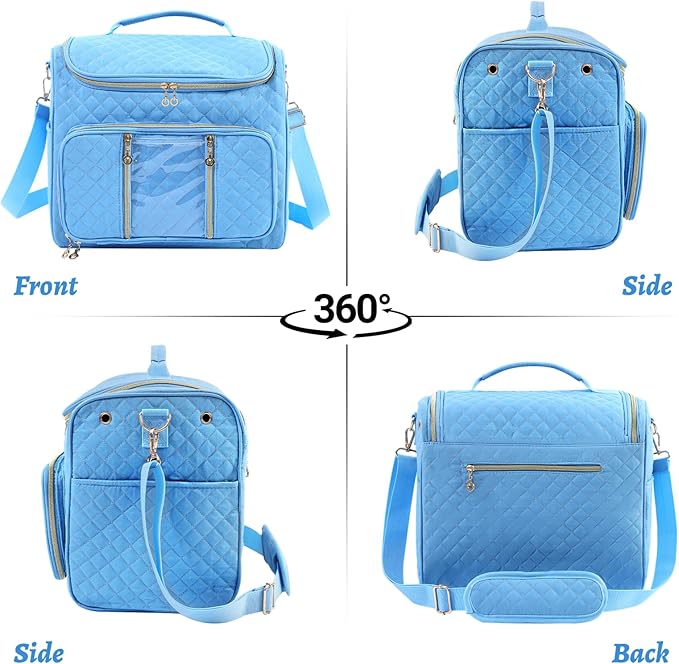 knitting bag- Crochet bags for on the go,yarn storage organizer, perfect for knitting and crochet accessories（Sky blue）