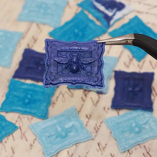 250pcs Wax Seal Beads Royal Blue, Andotopee Premium Sealing Wax Beads for Stamp Seals, Octagon Metallic Seal Stamp Pellets Refill Pack for Wedding Invitation, Letter Envelope, Scrapbook DIY Crafts